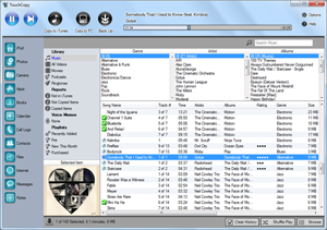 TouchCopy Music ans Video feature screenshot