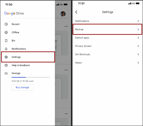 Sauvegarder les contacts iPhone sur Google Drive 1
