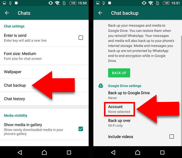 Backup WhatsApp Chats