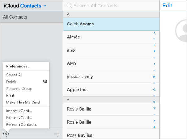 Exporter les contacts d’iCloud vers l’ordinateur