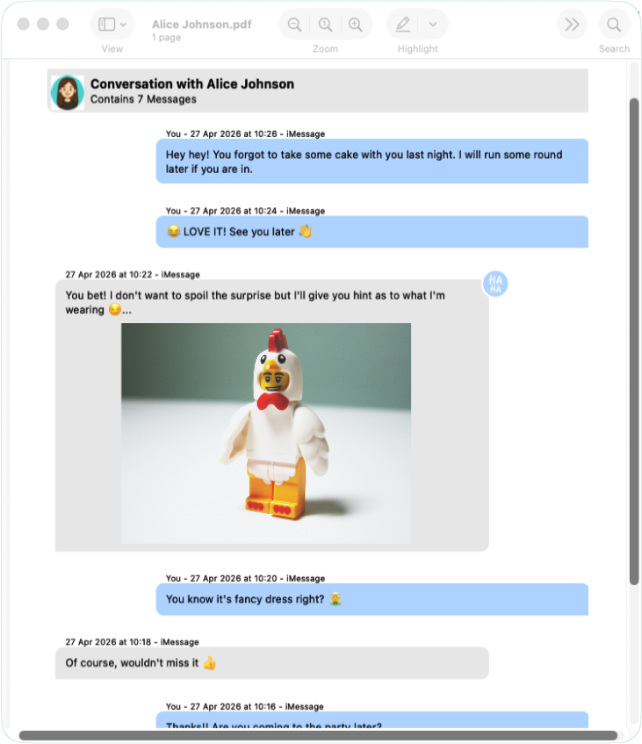 Exporter des iMessages depuis un Mac au format PDF avec Messages Export Pro