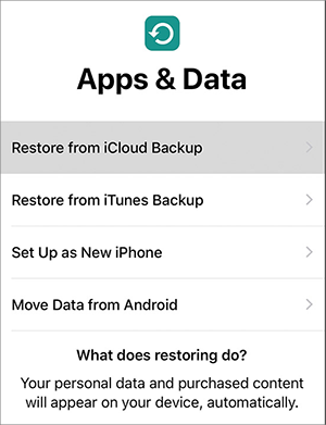 Configurer un nouvel iPhone à partir d'une sauvegarde