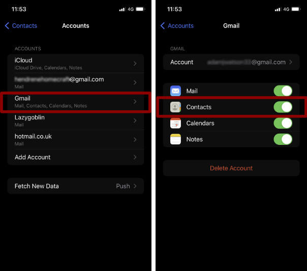 Synchronisation des contacts entre iPhone et Android avec Google