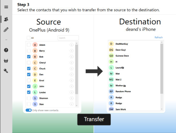 Transférer des contacts d'Android vers iPhone