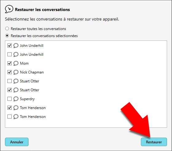 Transférer des messages d'Android à Android