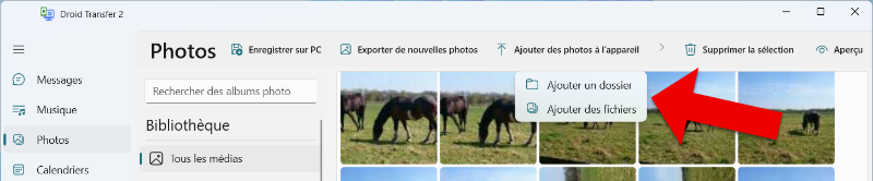 Ajouter des photos sur Android