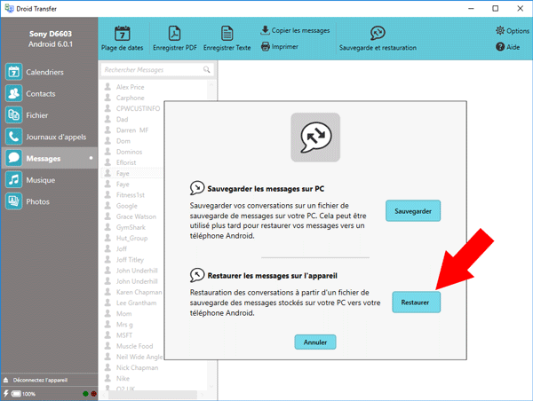Recover messages from android phone