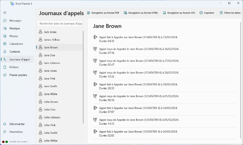 Download and Print Android Call History
