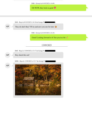 Exemple de messages Android imprimés avec Droid Transfer sans détails d’analyse forensique