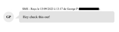 Exemple de messages sans identifiants numériques