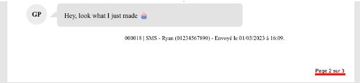 Exemple de numérotation des pages PDF