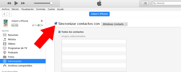 Importing Android Contacts on iPhone