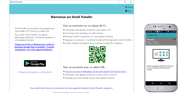 Connect Android to Droid Transfer