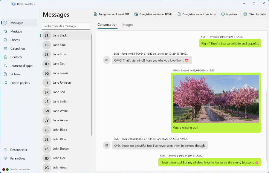 Access Android text messages on PC