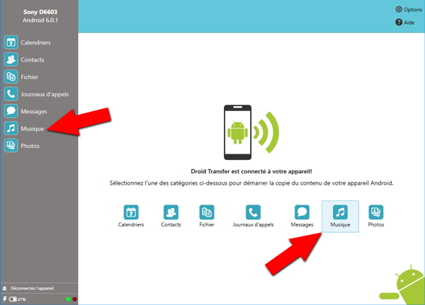 Select Android music