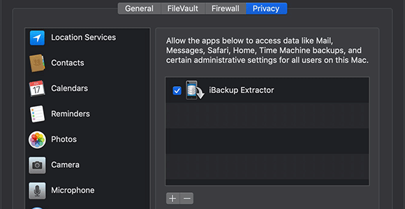 iBackup Extractor permissions