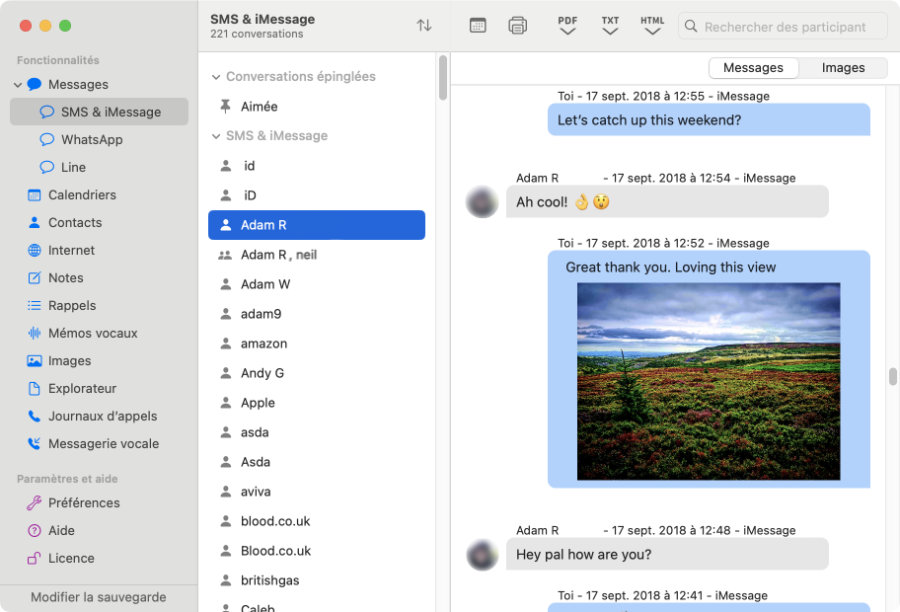 Affichage des messages texte de l’iPhone sur Mac sans téléphone