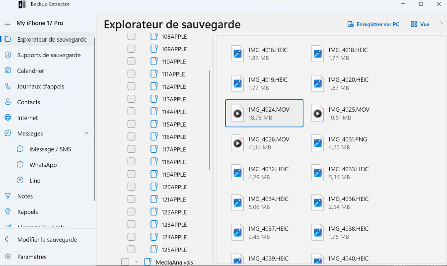 Récupérer des vidéos à partir d’une sauvegarde iPhone