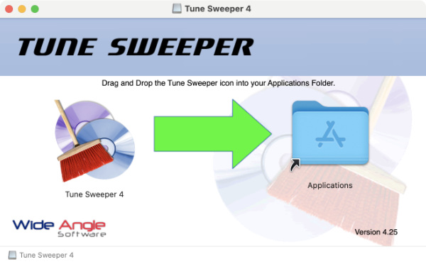 Glissez et déposez l'icône de Tune Sweeper dans votre dossier Applications.