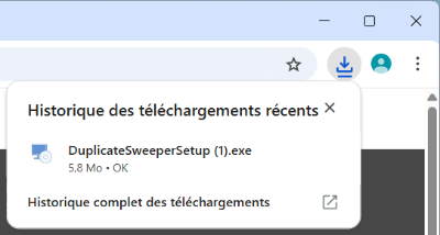 Démarrer le programme d'installation de Duplicate Sweeper