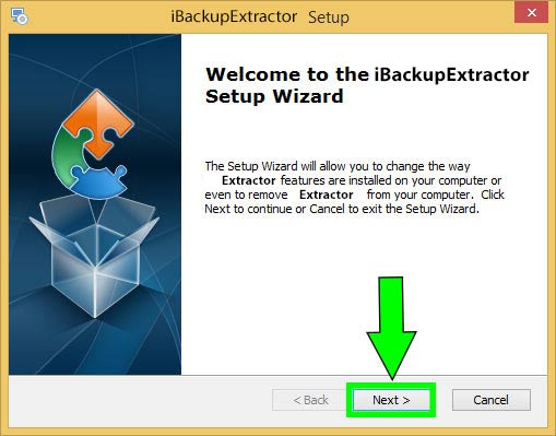 Le programme d'installation de iBackup Extractor