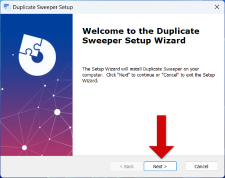 Le programme d'installation de Duplicate Sweeper