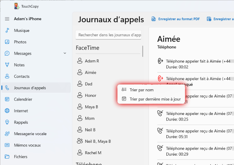 Afficher l’historique récent des appels iPhone