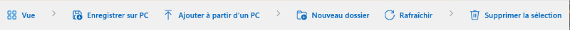 Barre d’outils Fichiers de TouchCopy