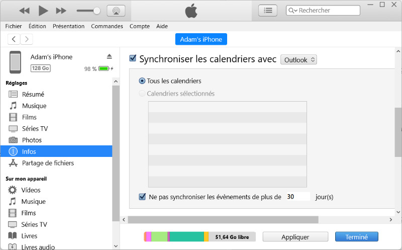 Importer un calendrier sur un nouvel iPhone