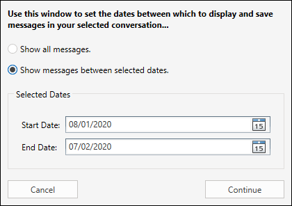 Définir une plage de dates