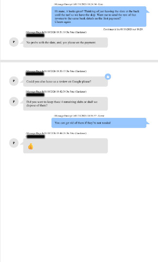 Exemple de messages iPhone imprimés avec TouchCopy sans détails d’analyse forensique