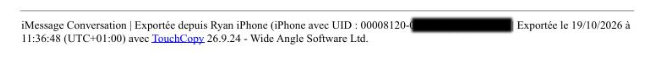 Exemple de pied de page étendu pour l’analyse forensique