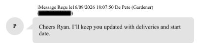 Exemple de messages sans identifiants numériques