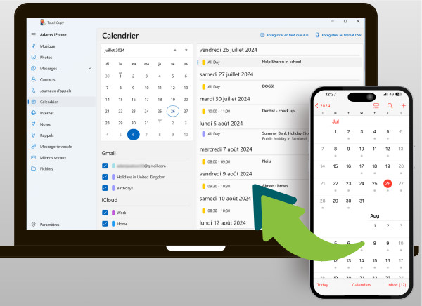 Copier les calendriers de l’iPhone vers l’ordinateur avec TouchCopy