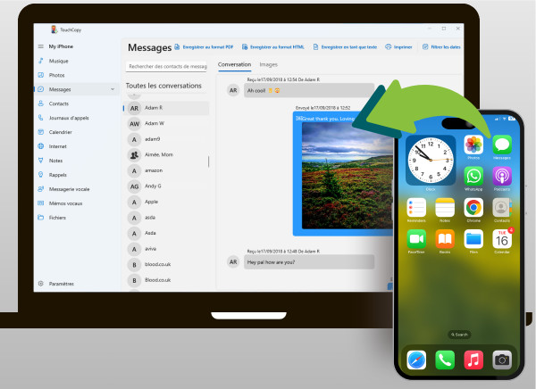Copier les messages de l’iPhone vers l’ordinateur avec TouchCopy