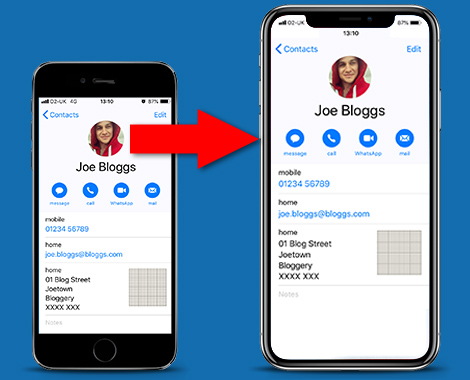 Transfer iPhone contacts to new iPhone