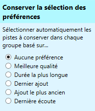 Chose preferences to select duplicates automatically